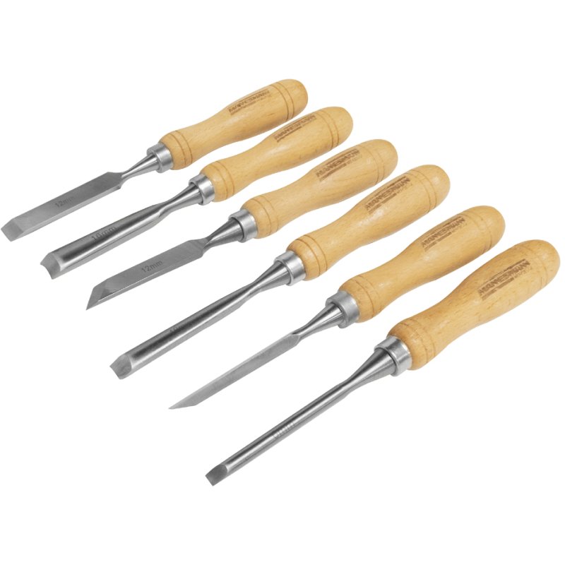 BRÜDER MANNESMANN GREEN LINE set d'outils de coupe, 7 pièces, coffret bois, poignées ergonomiques